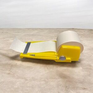 Vintage Ketcham McDougall Pat Rememo Yellow Desk Memo Roll Holder with Pen USA